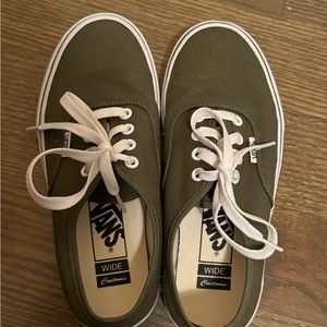 Wide width olive Vans